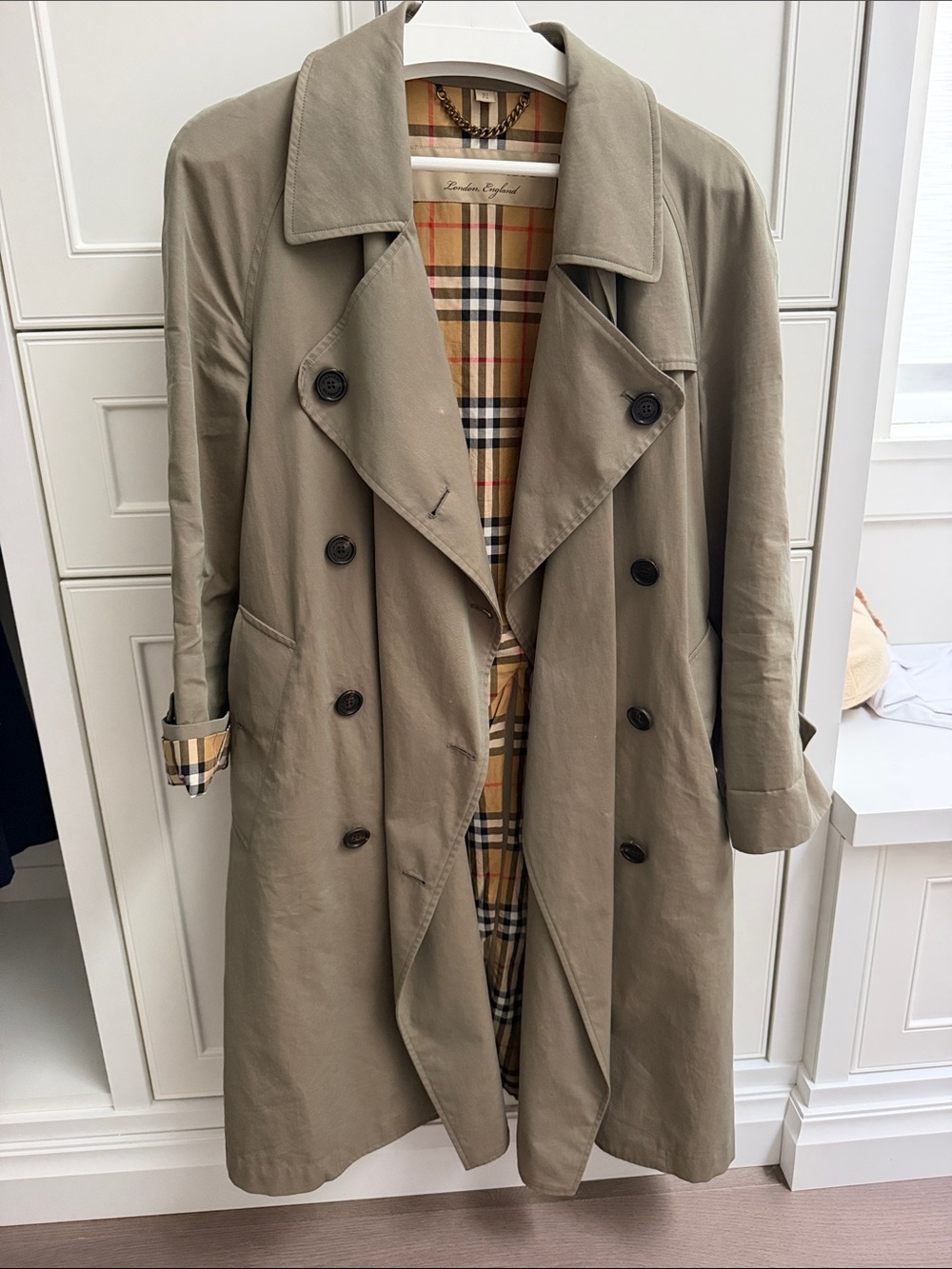 Authentic Burberry Asymmetric Tropical Gabardine Trench coat women size